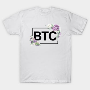 Bitcoin Orchid Border Black T-Shirt